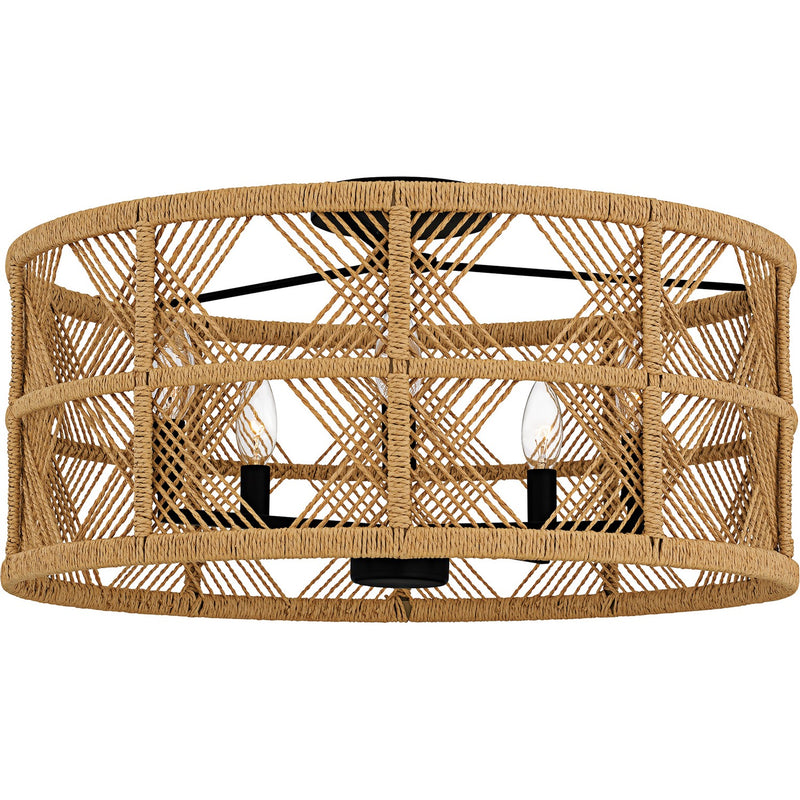 Axford Five Light Semi-Flush Mount in Matte Black