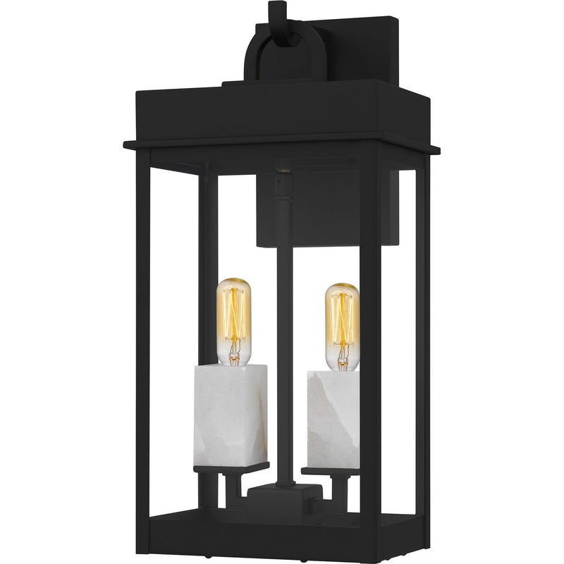 Carmen 2-Light Medium Outdoor Wall Lantern in Matte Black