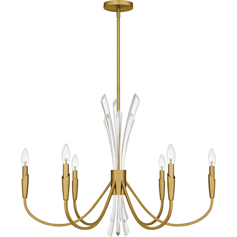 Cecily Six Light Chandelier in Brushed Gold