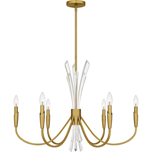 Cecily Six Light Chandelier in Brushed Gold
