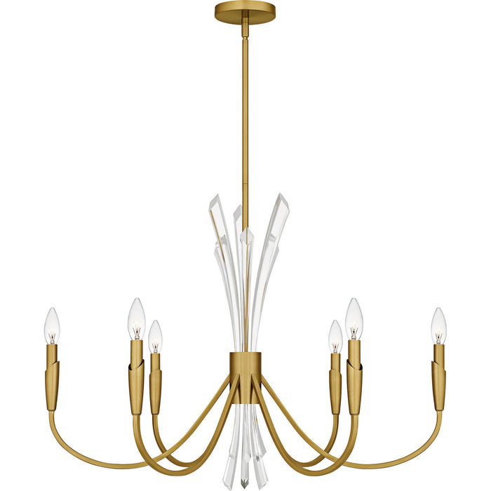 Cecily Six Light Chandelier in Brushed Gold