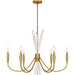 Cecily Six Light Chandelier in Brushed Gold