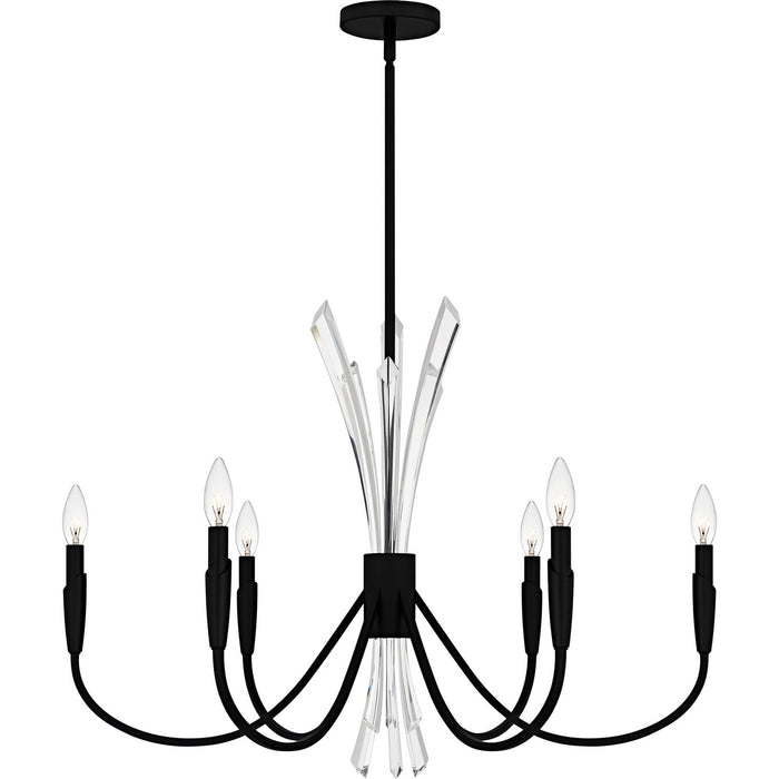 Cecily Six Light Chandelier in Matte Black