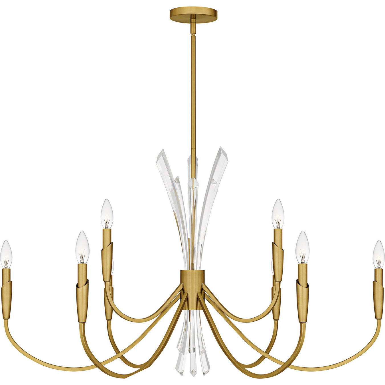 Cecily Nine Light Chandelier in Brushed Gold