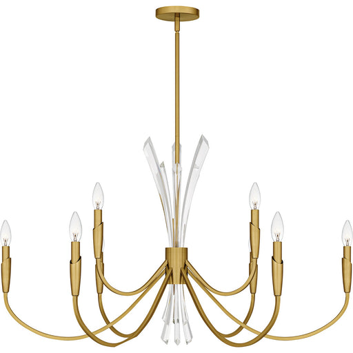 Cecily Nine Light Chandelier in Brushed Gold