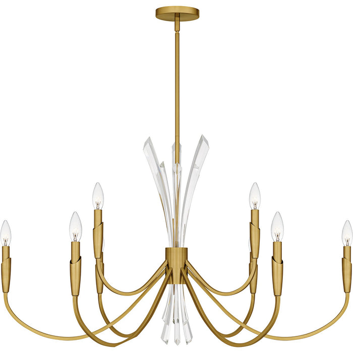 Cecily Nine Light Chandelier in Brushed Gold