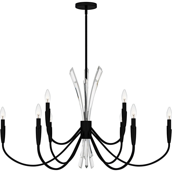 Cecily Nine Light Chandelier in Matte Black
