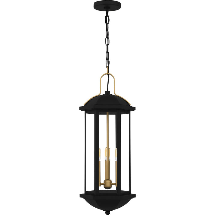 Crestfield Three Light Outdoor Hanging Lantern in Matte Black