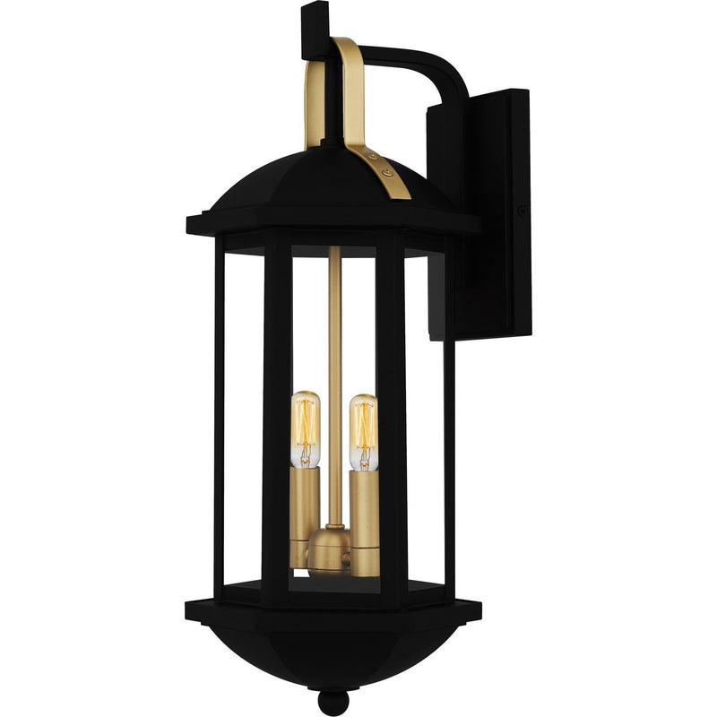 Crestfield 2-Light Outdoor Wall Lantern in Matte Black
