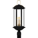 Crestfield Three Light Outdoor Post Lantern in Matte Black