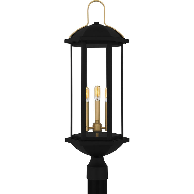 Crestfield 3-Light Outdoor Post Lantern in Matte Black