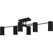 Foreland 6-Light Semi-Flush Mount in Matte Black