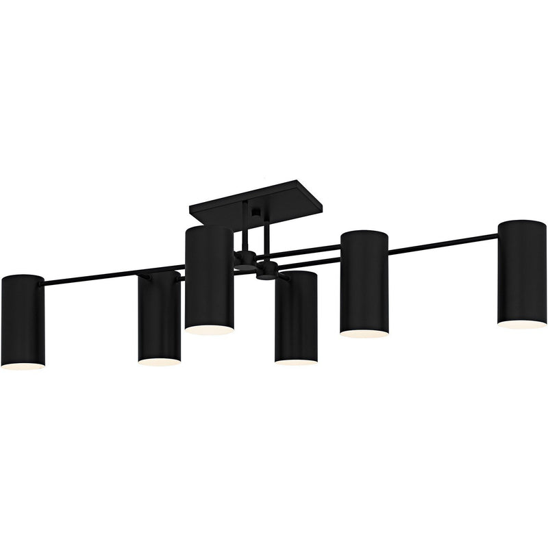 Foreland 6-Light Semi-Flush Mount in Matte Black
