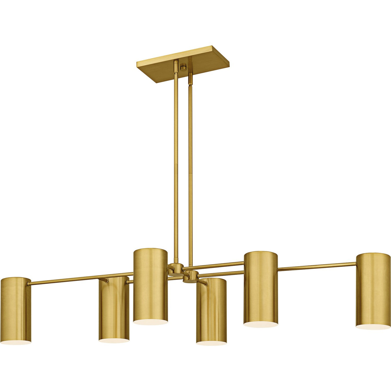 Foreland Six Light Linear Chandelier in Brushed Gold