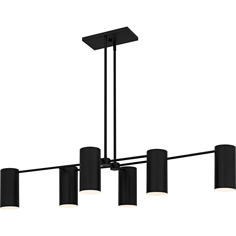 Foreland 6-Light Linear Chandelier in Matte Black
