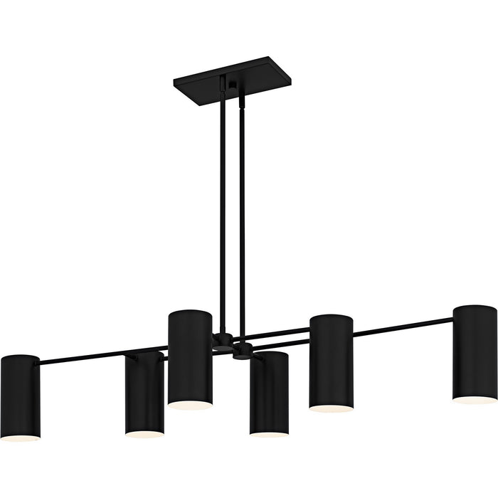 Foreland Six Light Linear Chandelier in Matte Black