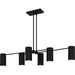 Foreland Six Light Linear Chandelier in Matte Black