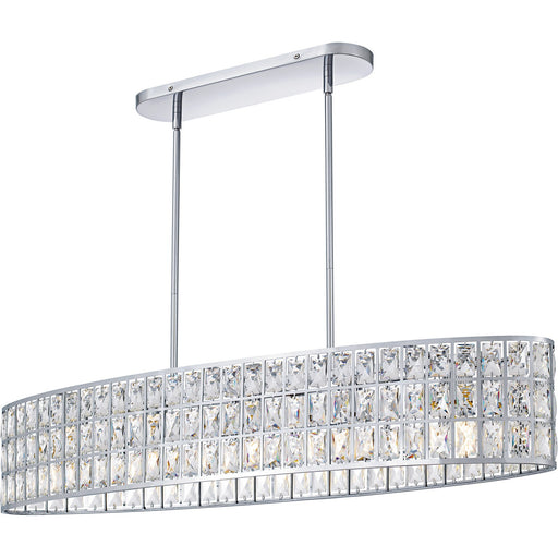 Gibson Five Light Linear Chandelier in Polished Chrome