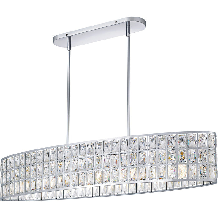 Gibson Five Light Linear Chandelier in Polished Chrome