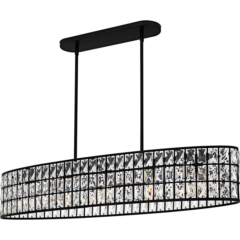 Gibson Five Light Linear Chandelier in Matte Black