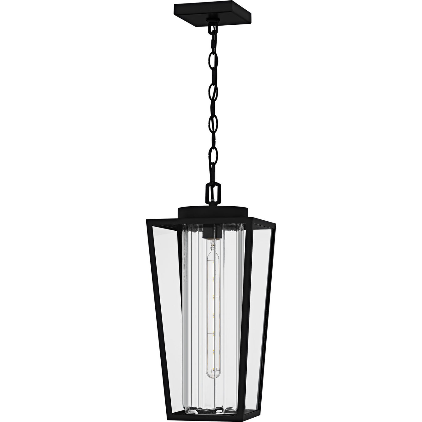 Jett One Light Outdoor Hanging Lantern in Matte Black