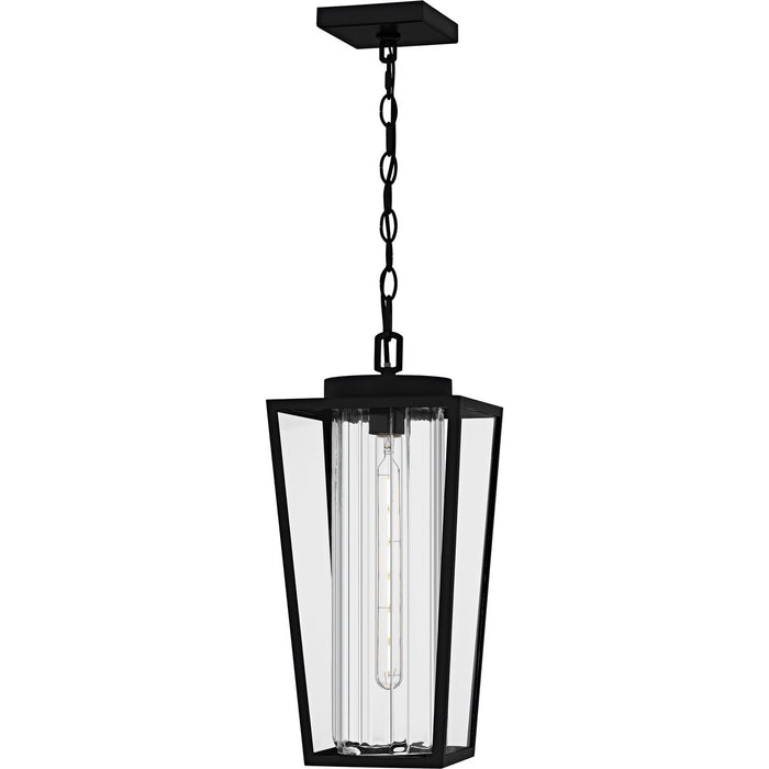 Jett One Light Outdoor Hanging Lantern in Matte Black