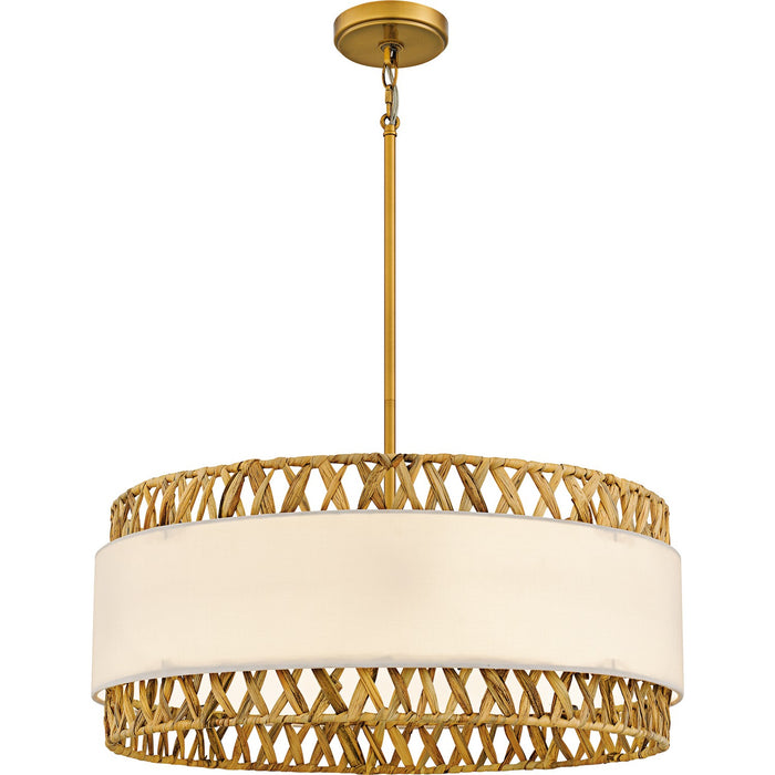 Kate Five Light Pendant in Brushed Gold