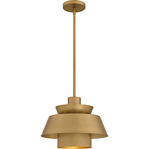 Lumi One Light Pendant in Brushed Weathered Brass