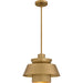 Lumi One Light Pendant in Brushed Weathered Brass