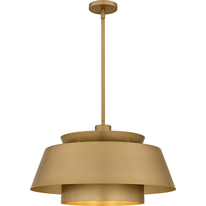 Lumi Three Light Pendant in Brushed Weathered Brass