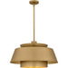 Lumi Three Light Pendant in Brushed Weathered Brass