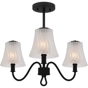 McKinney 3-Light Semi-Flush Mount in Matte Black