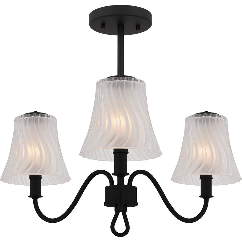 McKinney 3-Light Semi-Flush Mount in Matte Black