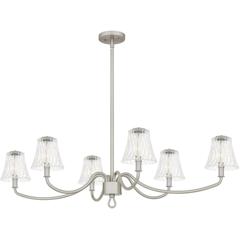McKinney 6-Light Linear Chandelier in Brushed Nickel
