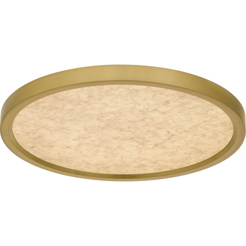 Outskirts 15" Alabaster LED Flush Mount in Brushed Gold
