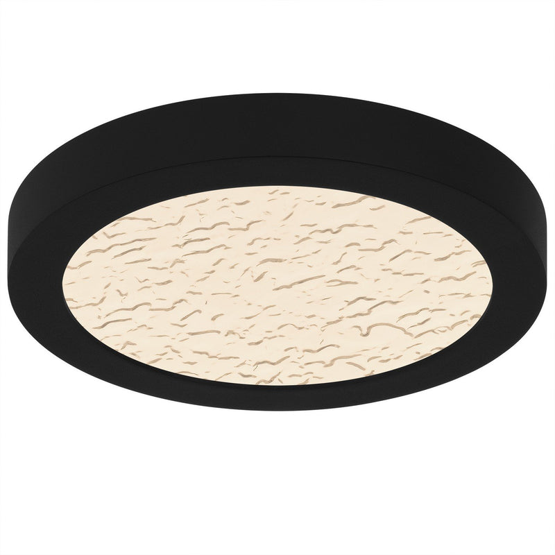 Outskirts 7.5" Clear Textured LED Flush Mount in Earth Black