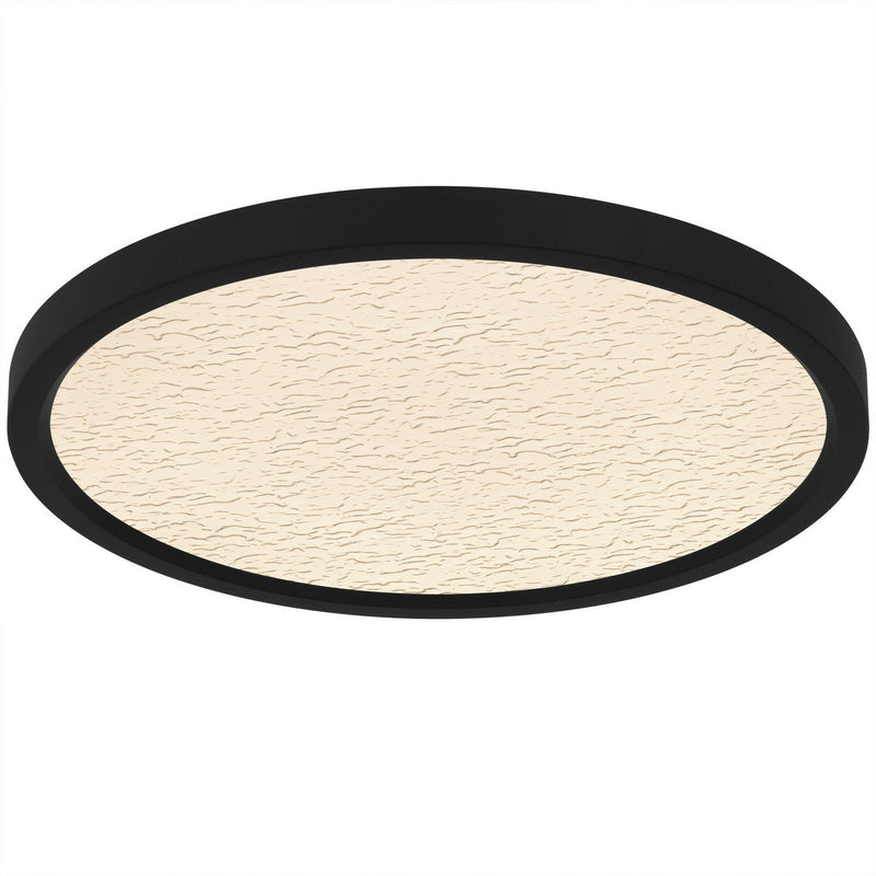 Outskirts 15" Clear Textured LED Flush Mount in Earth Black