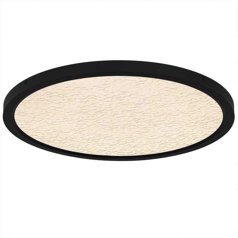 Outskirts 20" Clear Textured LED Flush Mount in Earth Black