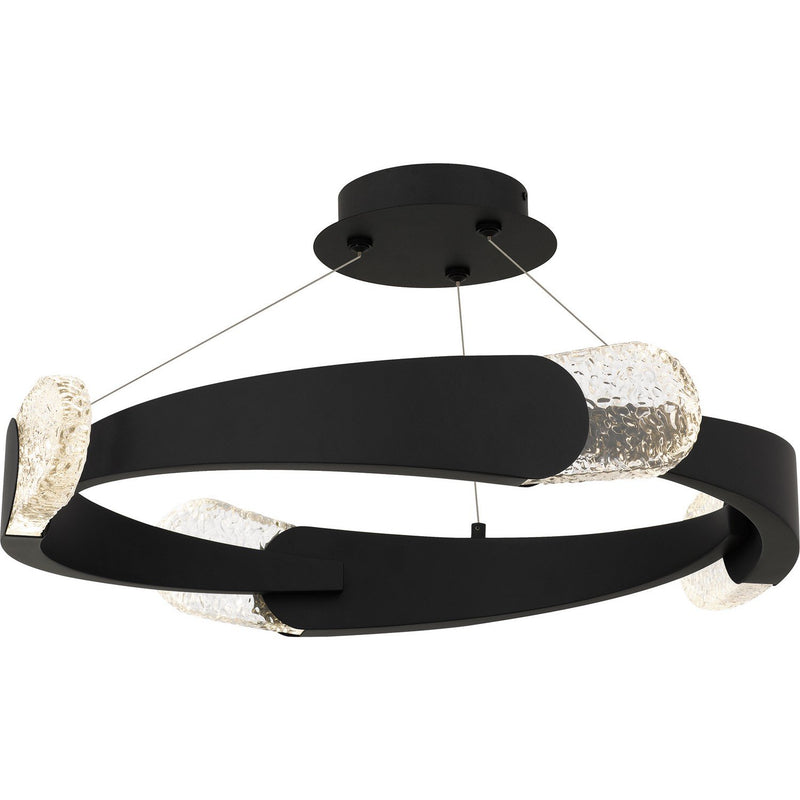 Saffron 24" LED Semi-Flush Mount in Matte Black