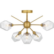Salvador 6-Light Semi-Flush Mount in Brushed Gold