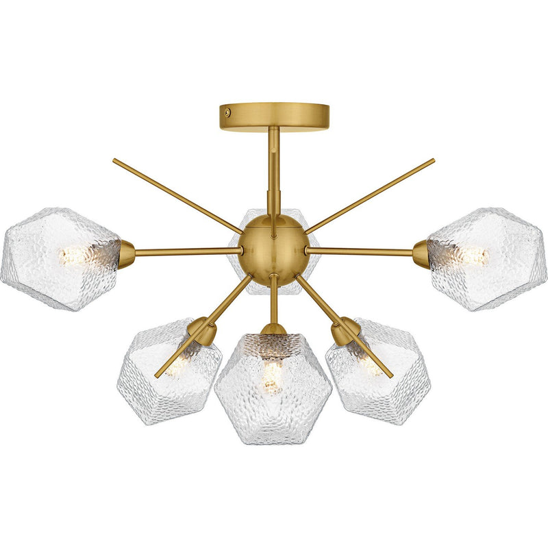 Salvador 6-Light Semi-Flush Mount in Brushed Gold