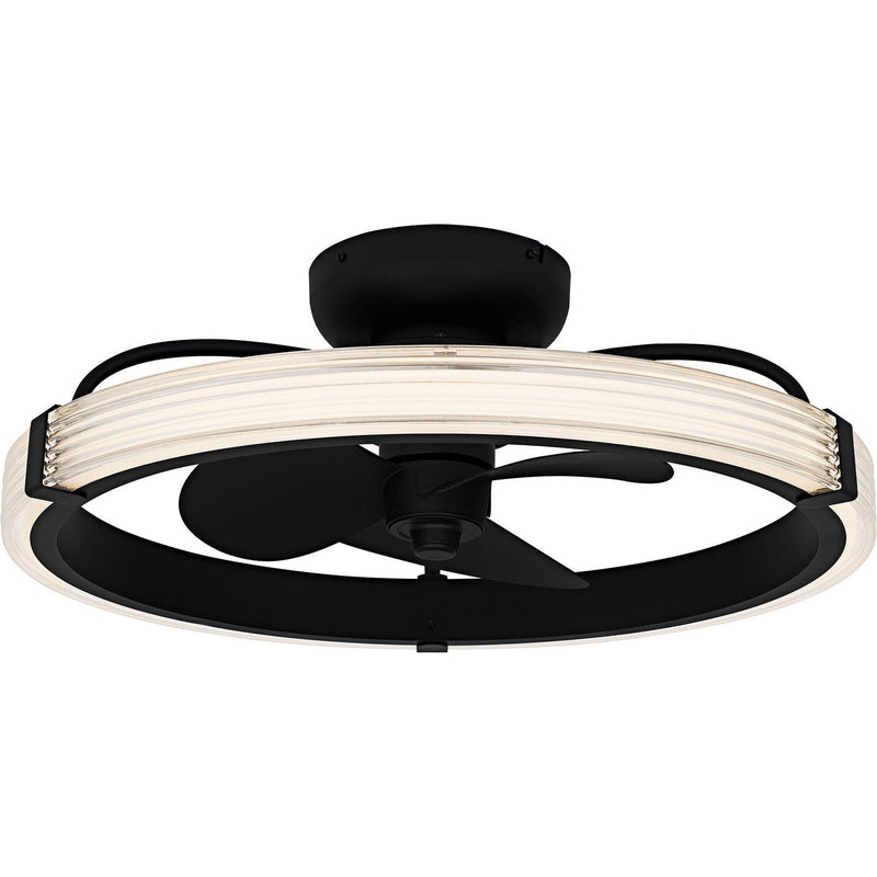 Ribbed Acrylic LED Fandelier in Matte Black