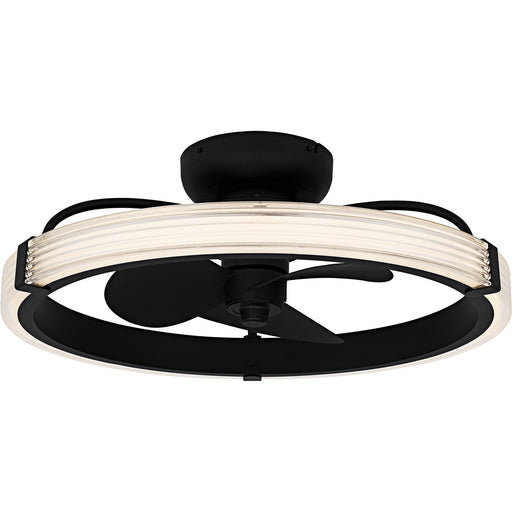 Ribbed Acrylic LED Fandelier in Matte Black