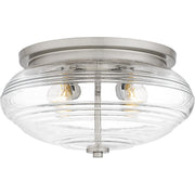 Ribbed Glass 4-Light Flush Mount in Brushed Nickel