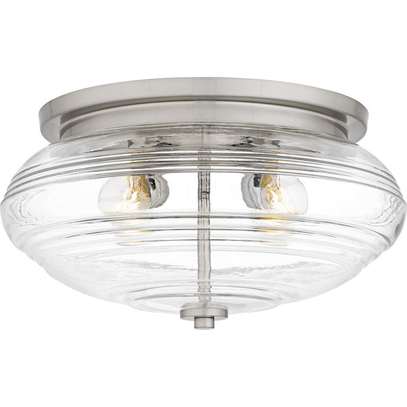 Ribbed Glass 4-Light Flush Mount in Brushed Nickel