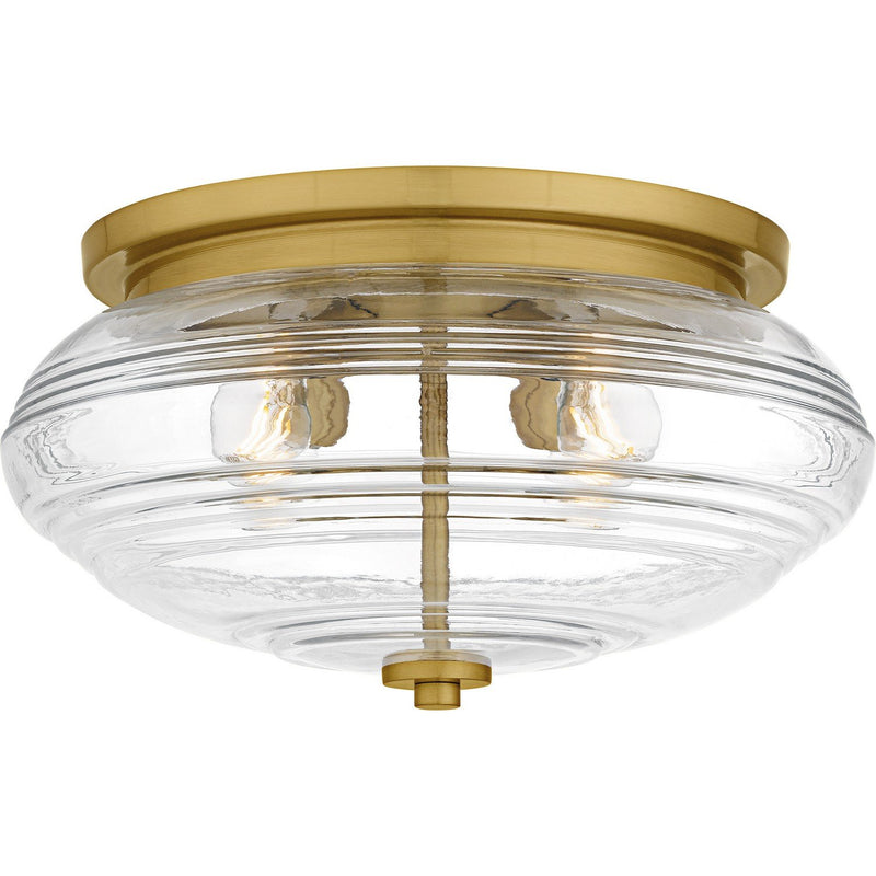 Ribbed Glass 4-Light Flush Mount in Brushed Gold