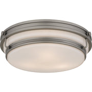 Opal Glass 3-Light Flush Mount in Antique Nickel