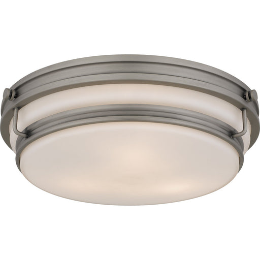 Opal Glass 3-Light Flush Mount in Antique Nickel