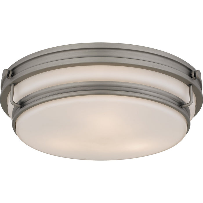 Grafton Three Light Flush Mount in Antique Nickel