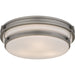 Grafton Three Light Flush Mount in Antique Nickel
